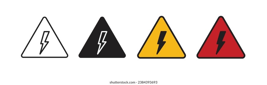 Danger high voltage thin line vector icon.eps illustration