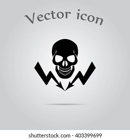danger high voltage vector icon