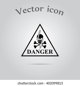 danger high voltage vector icon