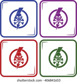 danger high voltage vector icon