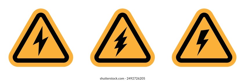 Danger high voltage vector signs set