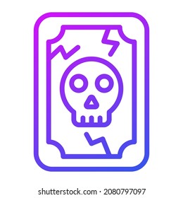 danger, horror card  vector blue outline icon.