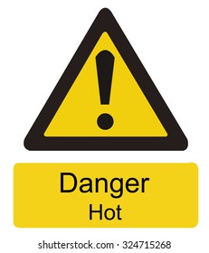 Danger Hot sign, safety sign vector