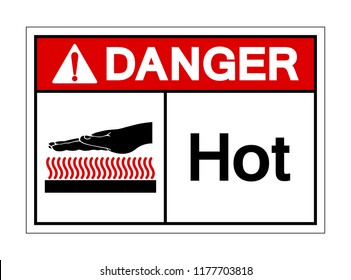 Danger Hot Symbol Sign ,Vector Illustration, Isolate On White Background Label. EPS10