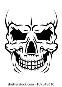 Danger human skull for death concept or tattoo. Jpeg version also available in gallery