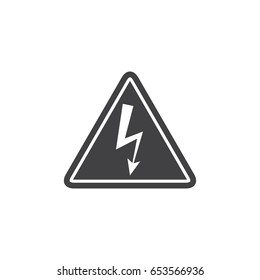 Danger icon in black on a white background. Vector illustration