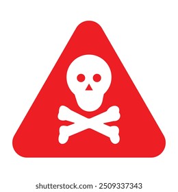Ícone de perigo. Elemento de aviso para conceito móvel e aplicativos Web. Pictograma do crânio de risco químico venenoso. Ícone de perigo sinal de vetor design em fundo branco. Ilustração vetorial.Eps 10
