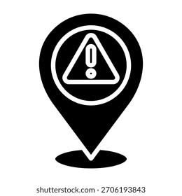 Ilustração de vetor de design de glifo de ícone de perigo