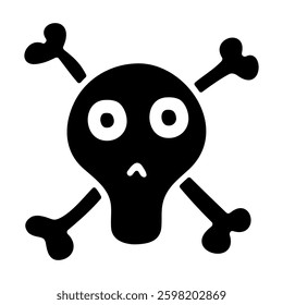 Danger icon in glyph style. Hazard icon in glyph style