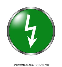 Danger icon -  green  vector icon