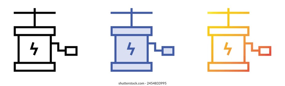 danger icon. Linear, Blue Fill and Gradient Style Design Isolated On White Background