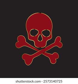 danger icon logo red crossbones  logo