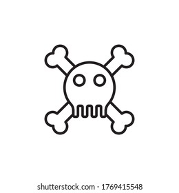 danger icon outline design vector illustration black style. isolated on white background