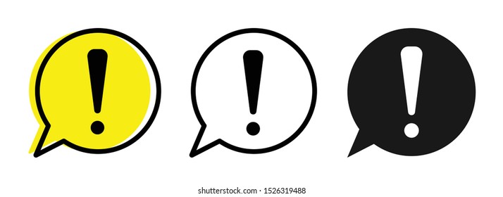 Danger Icon Set, Danger Sign Symbol Vector Illustration
