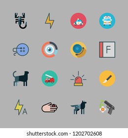 danger icon set. vector set about panther, siren, flash and alarm bell icons set.