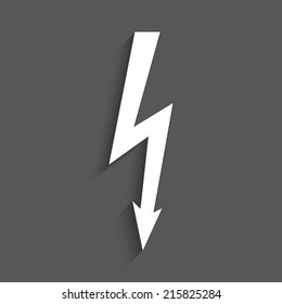 danger icon with shadow on a grey background