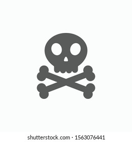 danger icon, skeleton vector illustration