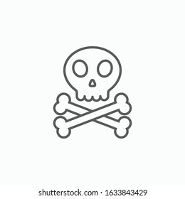 danger icon, skeleton vector illustration