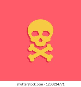 Danger icon with skull and bone vector