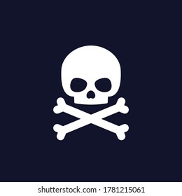 danger icon, skull and bones vector