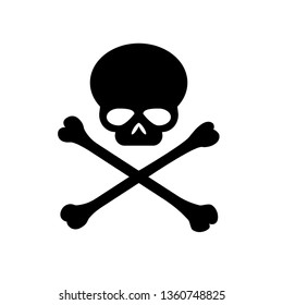 Skull Crossbones Icon On White Background Stock Vector (Royalty Free ...