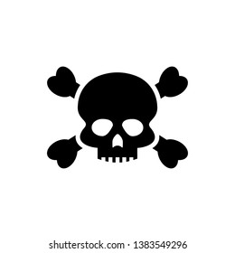 Danger Icon. Skull, Toxic or Poison Illustration As A Simple Vector Sign & Trendy Symbol for Design and Websites, Presentation or Mobile Application.