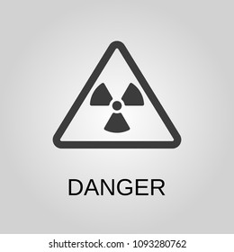 Danger icon. Danger symbol. Flat design. Stock - Vector illustration