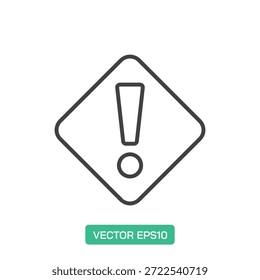 Icono de peligro. Vector de icono de línea delgada
