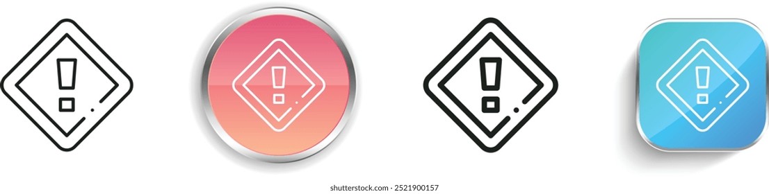 danger icon. Thin Linear, Regular and Button Style Design Isolated On White Background