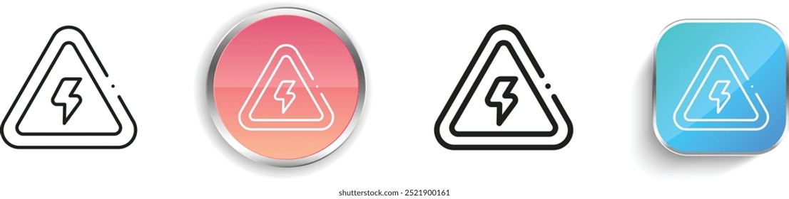 danger icon. Thin Linear, Regular and Button Style Design Isolated On White Background