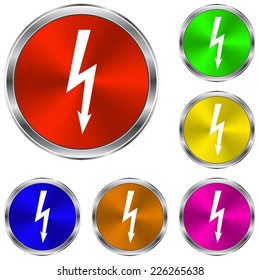 danger  icon - vector glossy colourful buttons