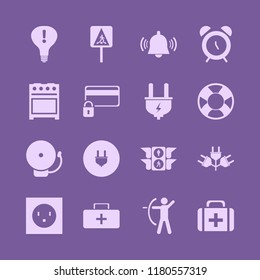 danger icon. danger vector icons set first aid bag, credit card lock, archer and pedestrian sign