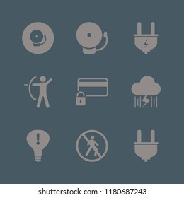 danger icon. danger vector icons set credit card lock, plug, no pedestrian crossing and rain and lightning