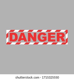 Danger icon. Vector illustration in flat design