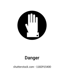 Danger icon vector isolated on white background, logo concept of Danger sign on transparent background, filled black symbol