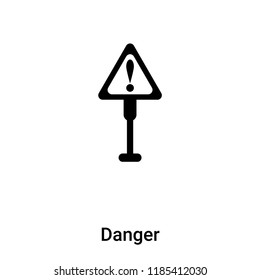 Danger icon vector isolated on white background, logo concept of Danger sign on transparent background, filled black symbol