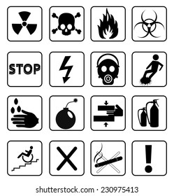 Danger icons set