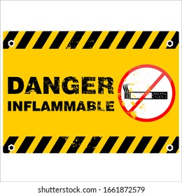 Danger, inflammable sign and label