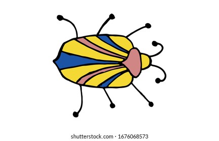 Danger Insect vector set. Web sign kit of bugs. Beetle pictogram collection. Simple danger insect cartoon colorful icon symbol isolated on white.
