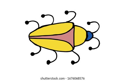 Danger Insect vector set. Web sign kit of bugs. Beetle pictogram collection. Simple danger insect cartoon colorful icon symbol isolated on white.