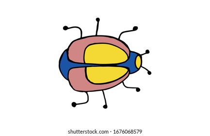 Danger Insect vector set. Web sign kit of bugs. Beetle pictogram collection. Simple danger insect cartoon colorful icon symbol isolated on white.