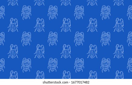 Danger Insect vector set. Web sign kit of line bugs. Beetle seamless pattern. Simple danger insect cartoon