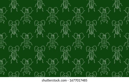 Danger Insect vector set. Web sign kit of line bugs. Beetle seamless pattern. Simple danger insect cartoon