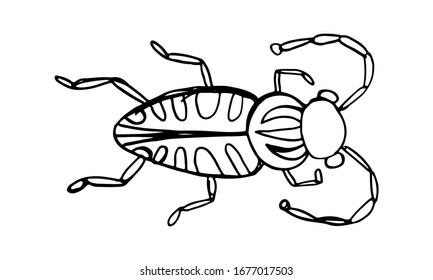 Danger Insect vector set. Web sign kit of line bugs. Beetle pictogram collection. Simple danger insect cartoon colorful icon symbol isolated on white.