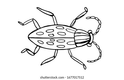 Danger Insect vector set. Web sign kit of line bugs. Beetle pictogram collection. Simple danger insect cartoon colorful icon symbol isolated on white.
