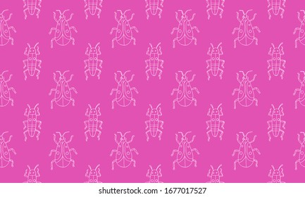 Danger Insect vector set. Web sign kit of line bugs. Beetle seamless pattern. Simple danger insect cartoon