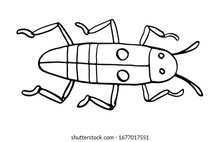 Danger Insect vector set. Web sign kit of line bugs. Beetle pictogram collection. Simple danger insect cartoon colorful icon symbol isolated on white.
