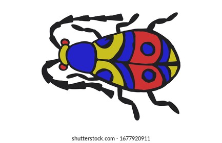 Danger Insect vector set. Web sign kit of bugs. Beetle pictogram collection. Simple danger insect cartoon colorful icon symbol isolated on white.