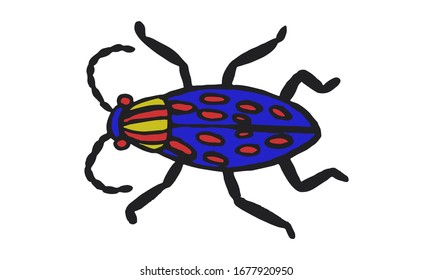 Danger Insect vector set. Web sign kit of bugs. Beetle pictogram collection. Simple danger insect cartoon colorful icon symbol isolated on white.