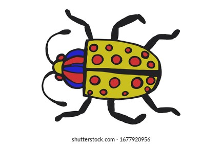 Danger Insect vector set. Web sign kit of bugs. Beetle pictogram collection. Simple danger insect cartoon colorful icon symbol isolated on white.